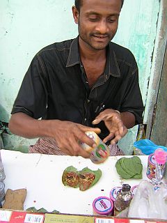 Preparation of betel nut for chewing