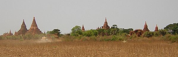 View of some of the numerous temples