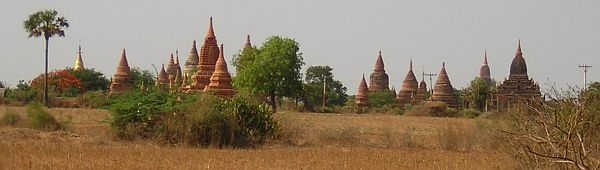 View of some of the numerous temples