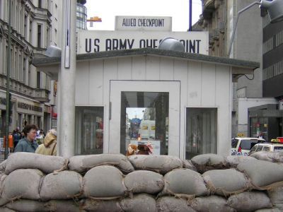 Plukje and Rendy at the Check Point Charlie