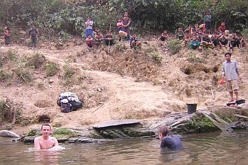 Bathing with spectators