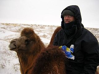 Fab dressed up for an extreme camel ride