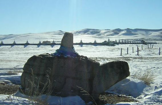 The turtle rock behind the Erdene Zuu Khiid Temple