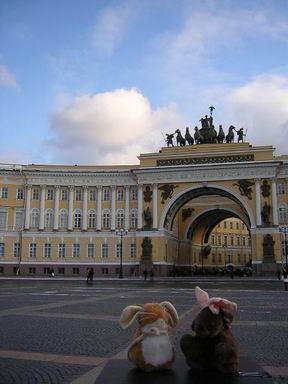 Pluk and Rendy at the Dvortzovaya Square