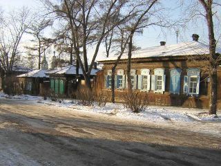 Wooden houses in Irkutsk